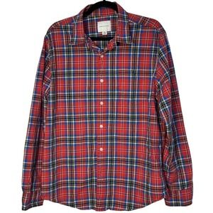 American‎ Eagle Outfitters Plaid Button Down Long Sleeve Checkered Shirt Red L